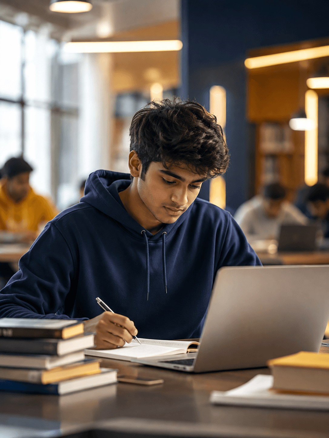 Student studying at STS Test Prep